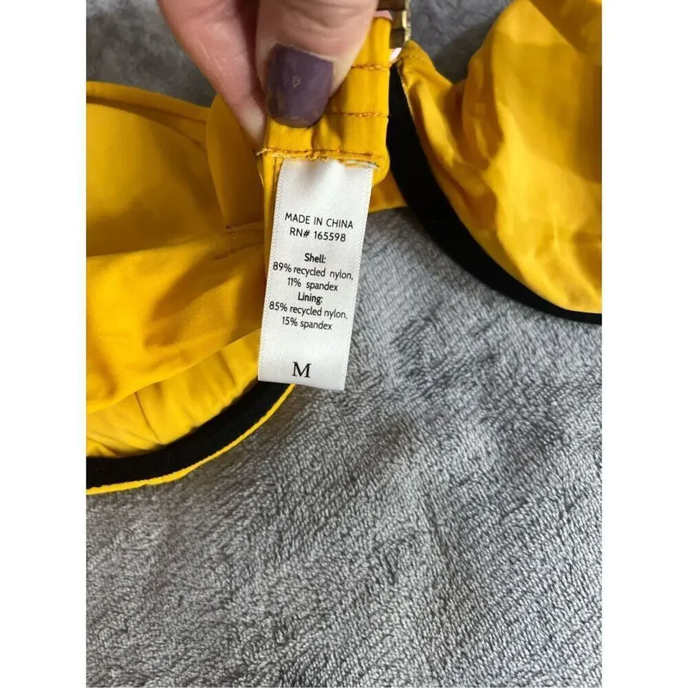 Andie Swimwear Womens Size Medium Yellow Bikini Top Underwire Padded  NWOT